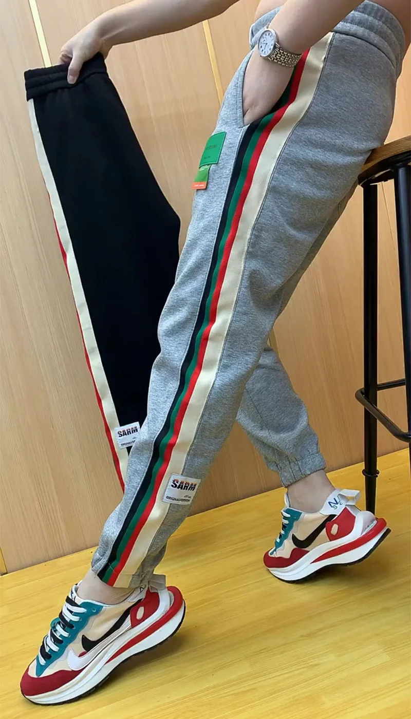 Pantaloni sportivi a righe casual da uomo Harlan Sle Pantaloni lunghi invernali alla moda per giovani Pantaloni sportivi comodi in vita elastica