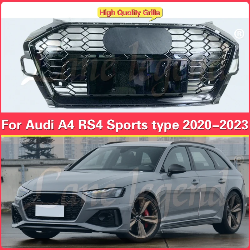 

New ABS Car Front Bumper Grille for Audi RS4 A4/S4 Sports type 2020 2021 2022 2023 (Refit for RS4 Style) Car Accessories tools