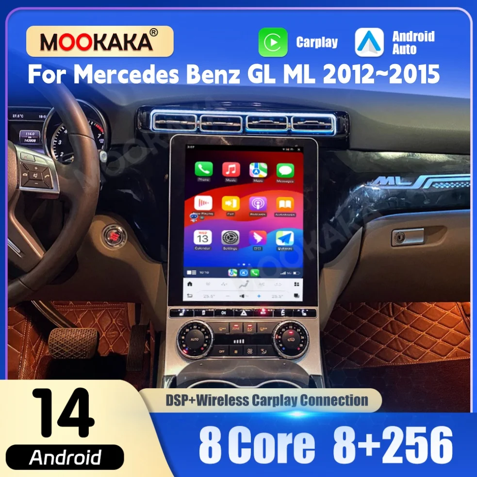 

Автомобильный радиоприемник для Mercedes Benz GL (X166)/ML (W166) 2012-2015 Мультимедийный плеер Беспроводной Carplay Android Auto Авторадио Стерео GPS