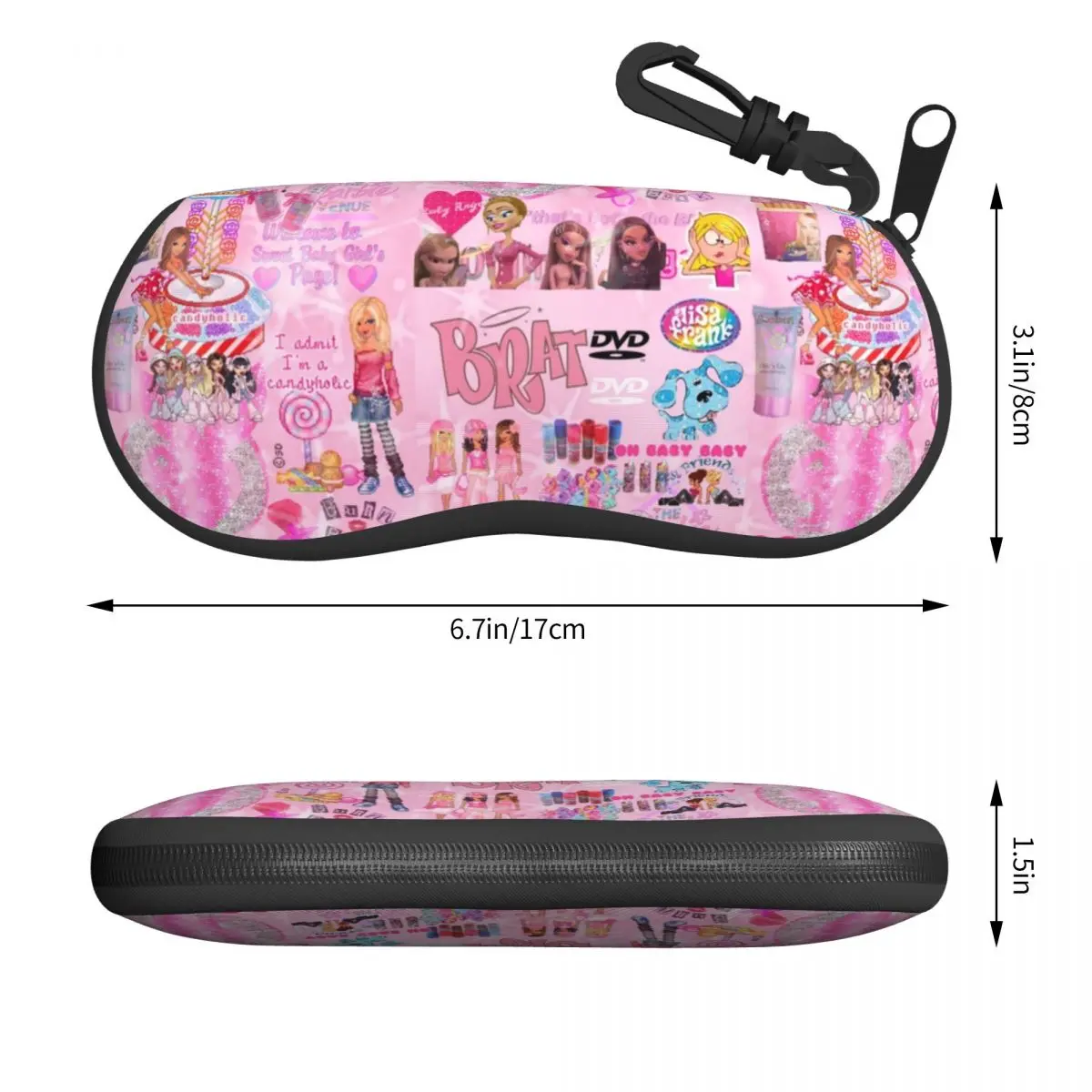 Bratzs Doll Sunglasses Soft Case Neoprene Zipper Cartoon Tv Movie Shell Eyeglass Case Custom Protective Box For Glasses