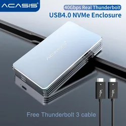 Acasis Thunderbolt 3 USB 4.0 Mobile M.2 Nvme Enclosure 40Gbps Type C Interface Compatible with USB 4/ 3.2/3.1/3.0