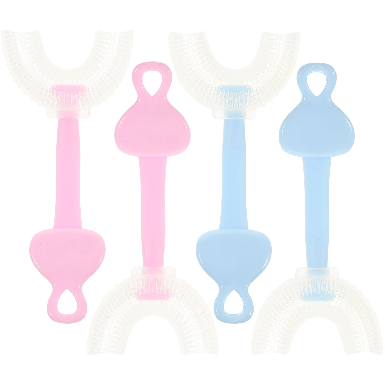 4 قطعة فرشاة أسنان على شكل حرف U حجم السفر طفل فرشاة الأسنان المحمولة مريحة فرشاة الأسنان اليدوية فرشاة أسنان الاطفال #4