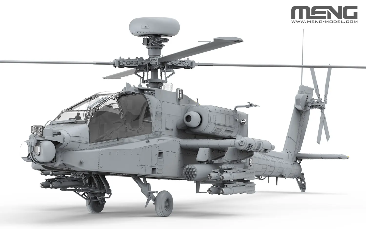MENG อเมริกัน AH-64D ยาวโบว์ Apache เฮลิคอปเตอร์ติดอาวุธประกอบ 1/35 QS-004