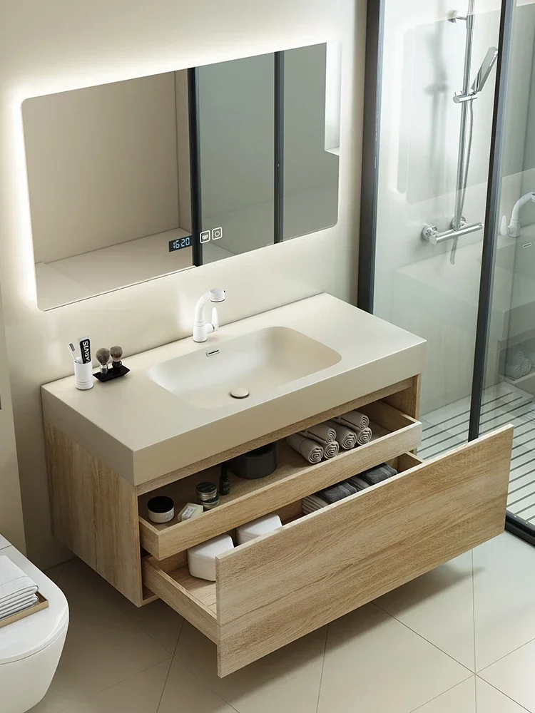 

Log wind bathroom cabinet combined integrated wash basin washbasin toilet washbasin bathroom washstand bathroom