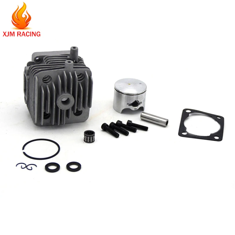 29cc 4 Bolt Engine Cylinder Head with Piston Kit for Zenoah CY Rofun TSRC XJM Engines for 1/5 Hpi Rovan Km Baja LT FG FS RedCat