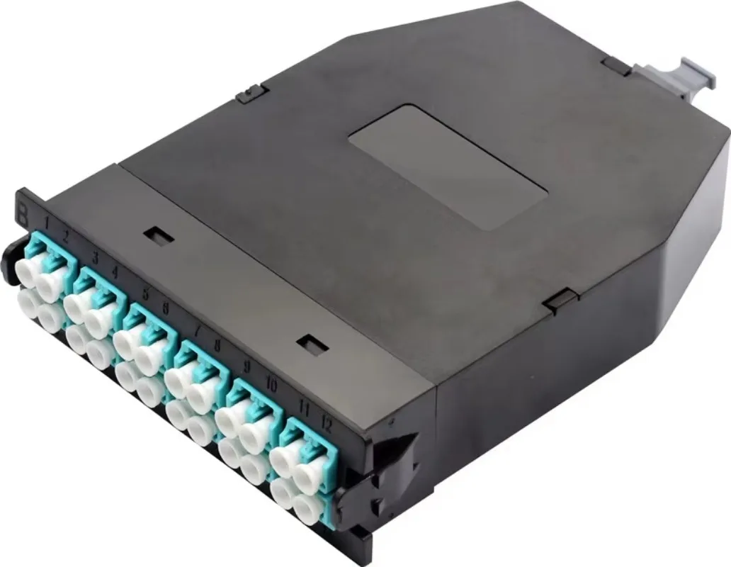 24 Fiber MTP/MPO to LC Cassette Single Mode Optical Cable Module for Rack Mount Installation