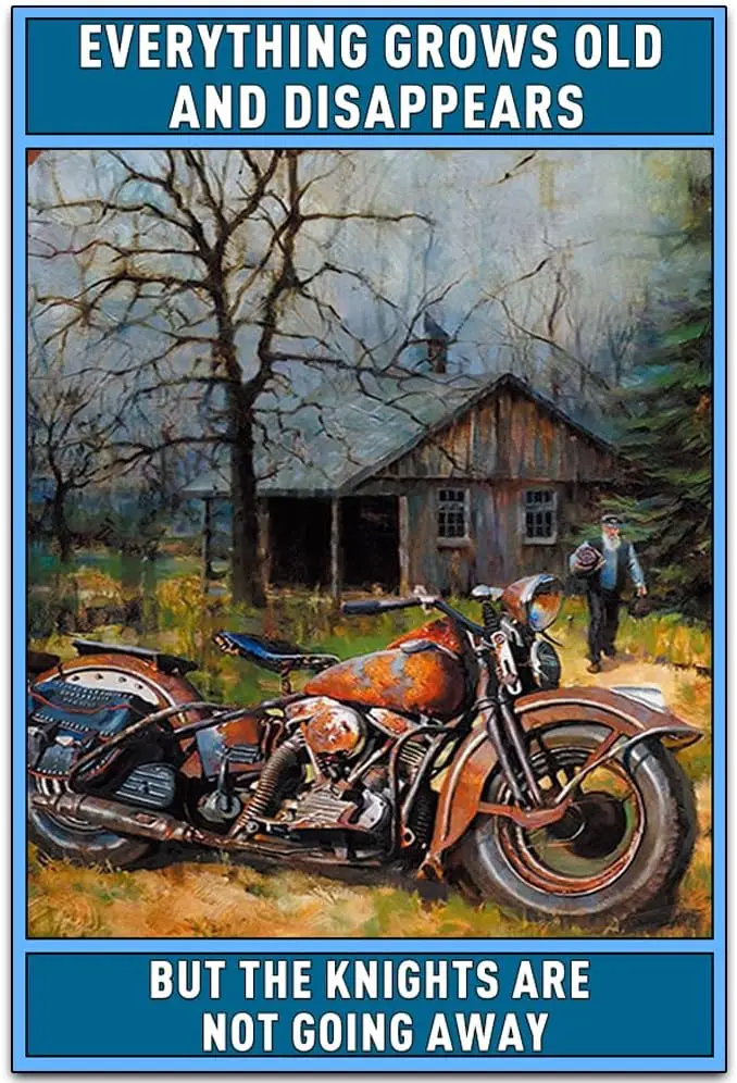 Everything Grows Old and Disappear - Funny Retro Classic Art Wall Decoration - Garage Tin ​Metal Signs Artwork - Original V sign
