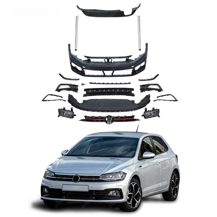 Auto Facelift For Volkswagen VW Polo 2019 upgrade to GTi style body kit come with DRL