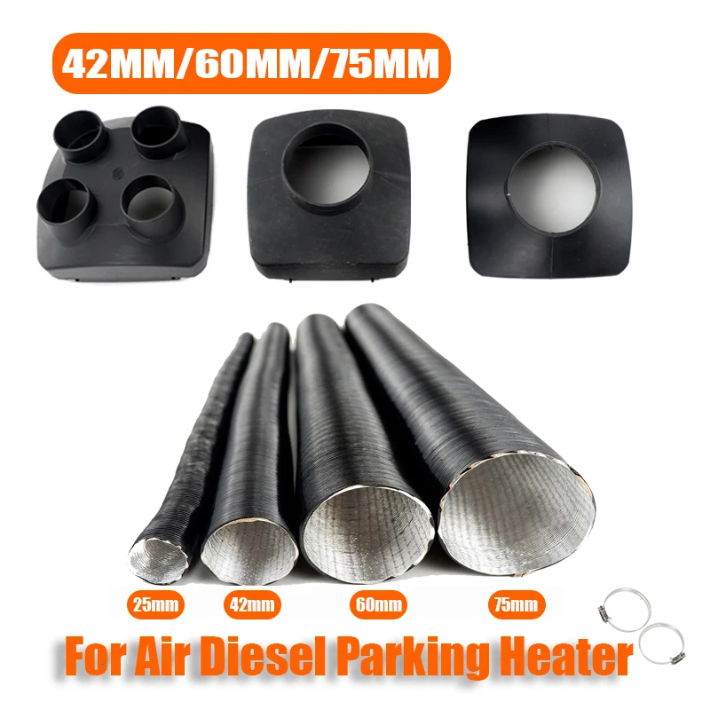 

42mm/60mm/75mm Air Outlet Vent Cover Heater Duct Ducting Pipe Black For Air Diesel Parking Heater Part For Webasto Heater