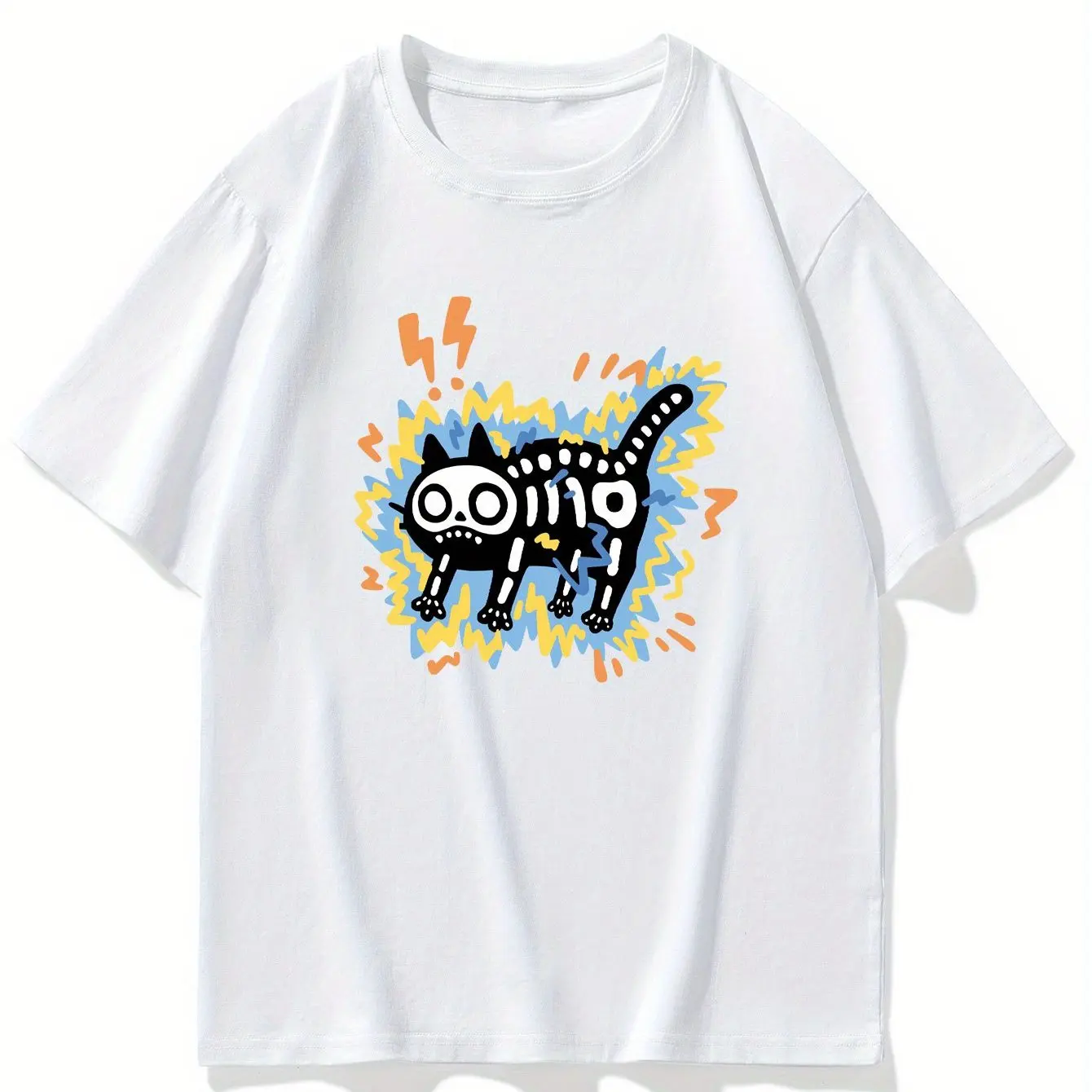 تي شيرت قطني للرجال والنساء - تي شيرت أبيض ريترو Gaming Pixel Dino برسومات 8 بت ملابس صيفية غير رسمية برقبة دائرية