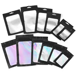 20Pcs Transparent Sealing Bag Plastic Bag Aluminum Foil Plastic Seal Bags For Jewelry Display Organizer Ring Necklace Storage