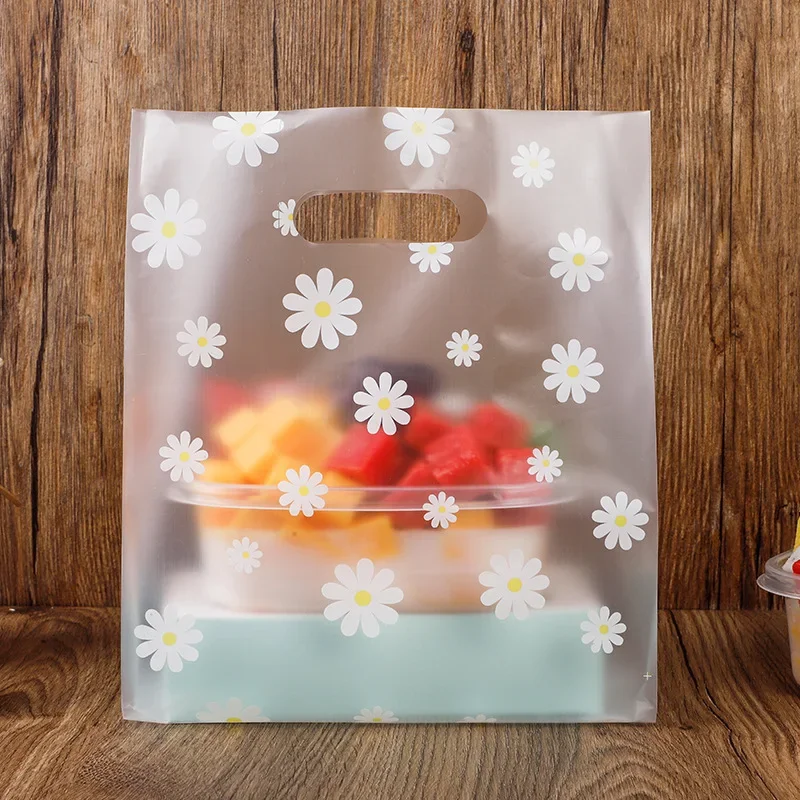 50 stücke Kunststoff Geschenk Tasche Mit Griff Weihnachten Hochzeit Party Organizer Süßigkeiten Kuchen Verpackung Taschen Merchandise Einkaufstaschen Neue – Detail 4