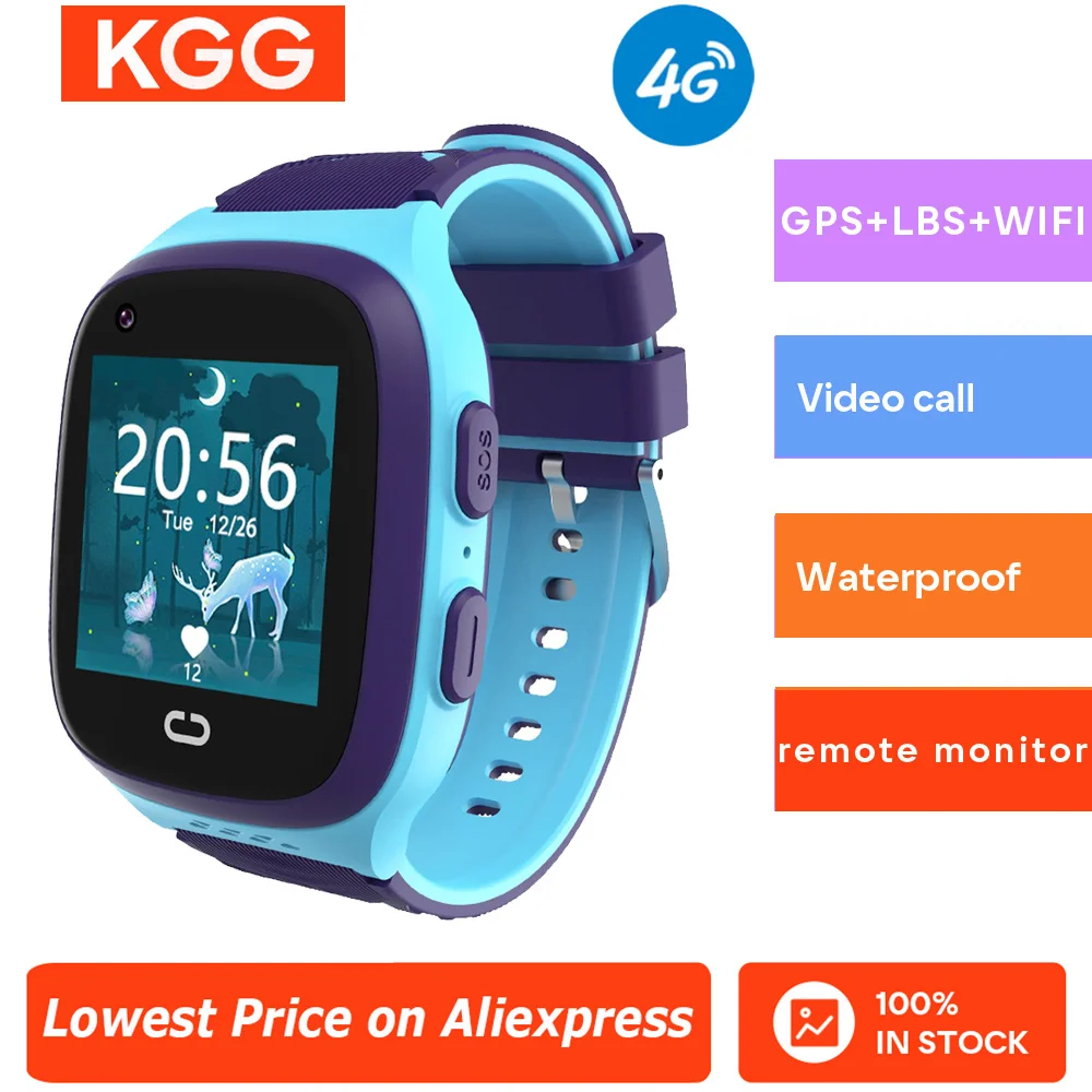 

4G Детские Смарт-часы Телефон LT31 GPS-трекер Видеозвонок Wi-Fi SOS HD Камера IP67 Водонепроницаемые Детские Смарт-часы для девочек и мальчиков