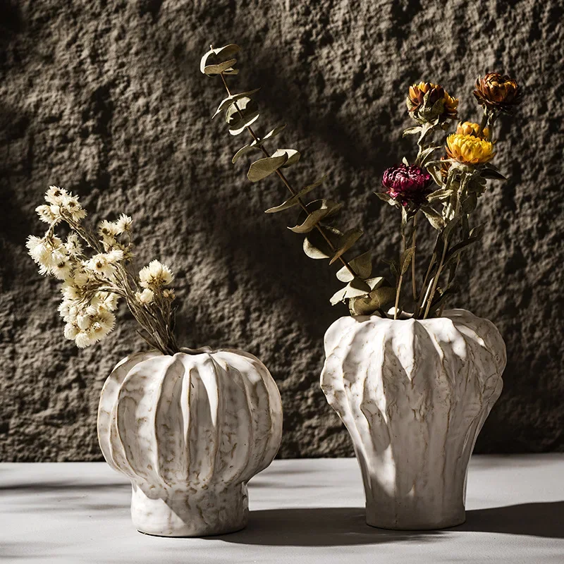 Pumpkin Shape Vase Ceramic Flowerpot Home Living Room Interior Decoration Accessories Office Shelves Accessories Table