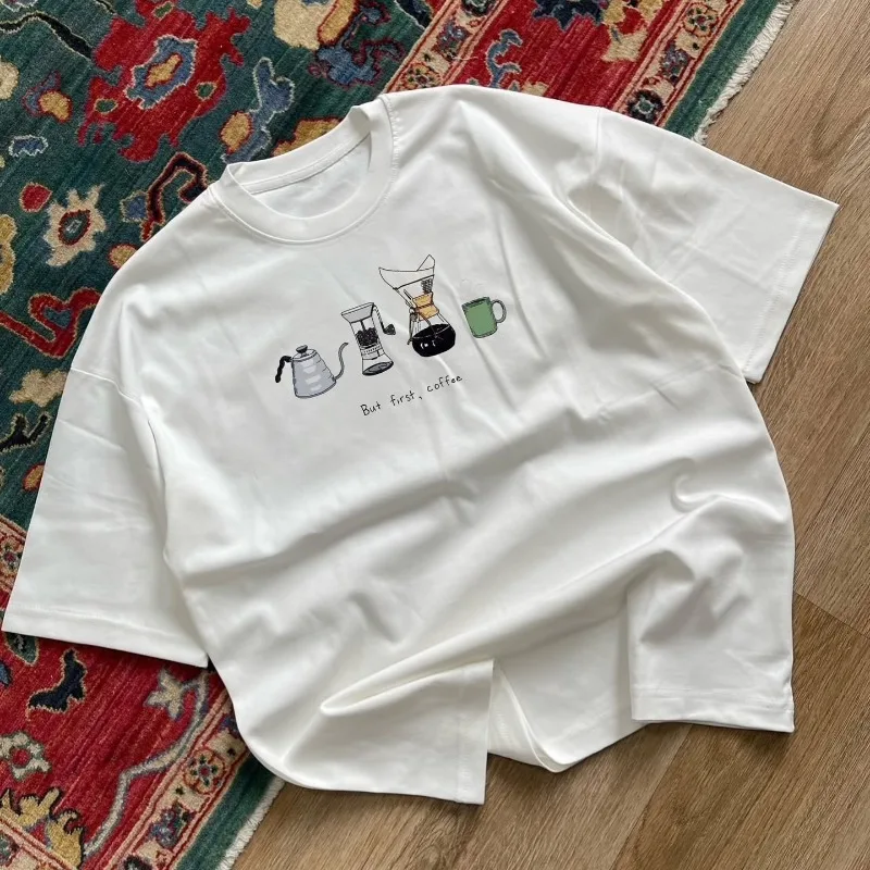 

Готическая Y2K пара повседневная футболка с круглым вырезом модная ретро Harajuku маленький прозрачный принт узор панк свободные с короткими рукавами