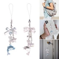 Cute Sea-Themed Keychain with Dolphin & Starfish Design Versatile Acrylic Charm for Bags Phones Purses - Unique Bag Pendant Acce