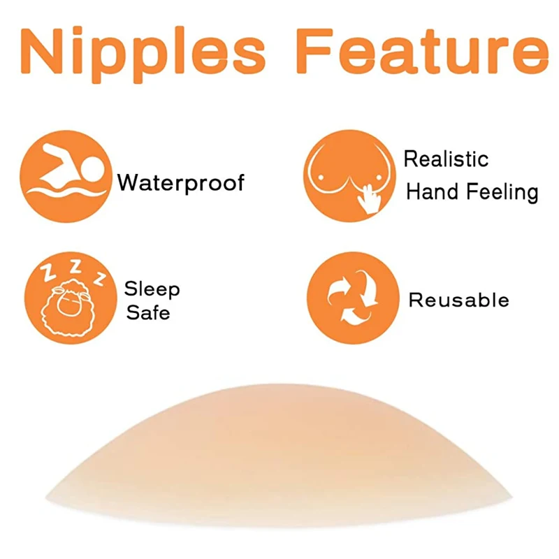 Reusable Nipple Cover Pasties Silicone Invisible Breast Stickers Adhesive Liner Boob Tape Sticky Bra For Women Small Big Breasts