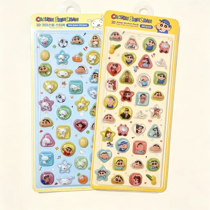Crayon Shin-chan 3D-Relief-Aufkleber - Neue Cartoon-Tropfenform - Niedliche Kristalldekoration in 3D-Form