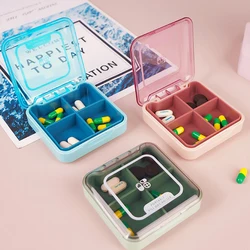 1 Piece Portable 4-Cell Small Medicine Box, Sealed Moisture-Proof, Portable Medicine Storage Box, Suitable For Travel, Outdoor