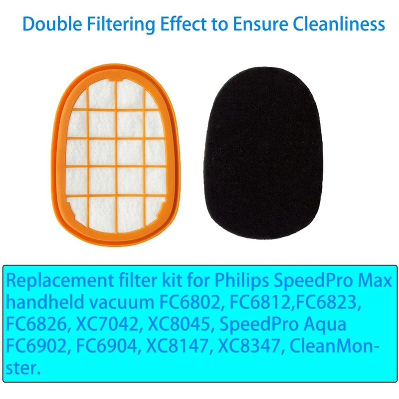 Paquete de 4 filtros de repuesto FC5005/01, accesorios para aspiradora inalámbrica Speedpro Max FC6802, FC6812