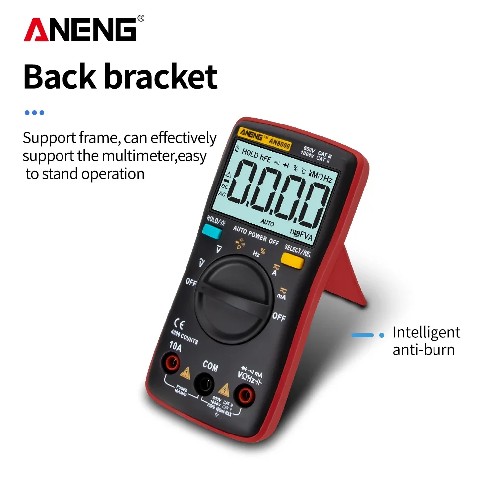 ANENG AN8000 Digital Multimeter 4000 counts profesional capacitor tester esrs meter richmeters inductance meter digital tester