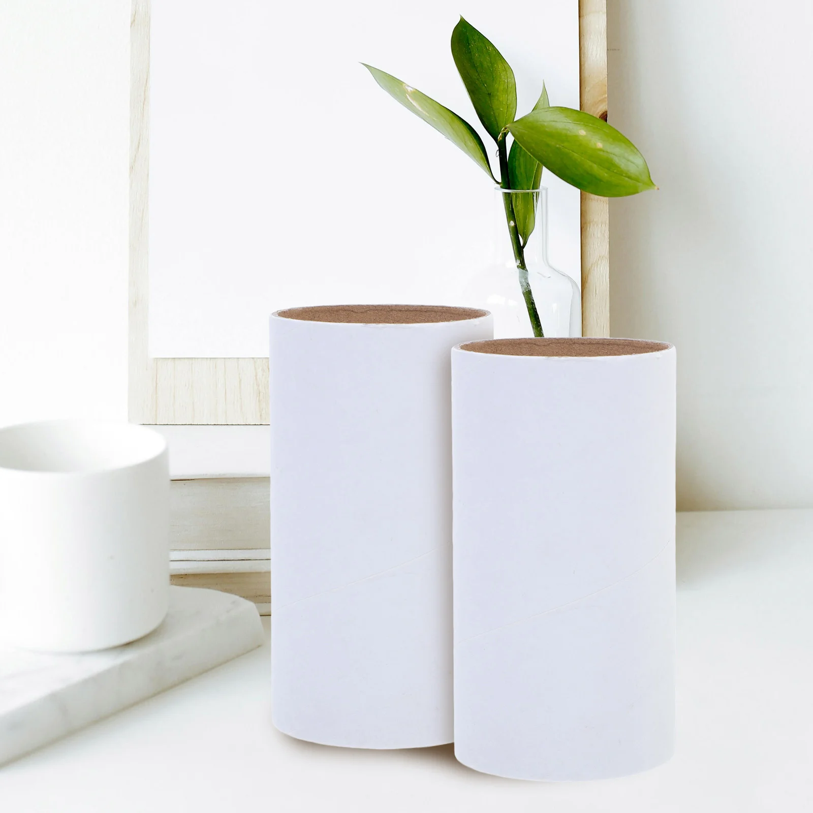 12 Uds. De materiales para hacer tubos de papel, tubos artesanales, suministros de cartón a granel, blanco pequeño para niños, manualidades para el baño para niños pequeños