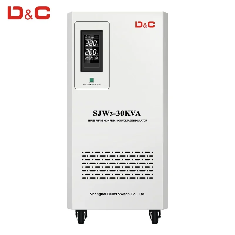 ShangDe 3 Phase SJW-10KVA 20KVA 30KVA 380V Voltage Stabilizers Regulators with LCD Display