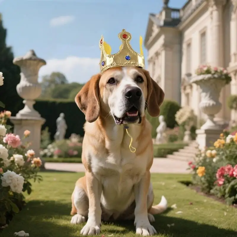 زي الكلب الملكي الجديد لعام 2025، قبعات قطيفة، تيجان متألقة، مريحة لحفلات أعياد الميلاد #2
