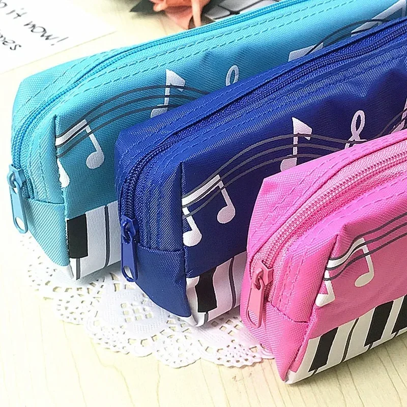 Imagem -04 - Criativo Piano Key Canvas Pencil Bolsa Estudante Papelaria Zipper Storage Bolsa Caneta e Eraser Organizer Material Escolar