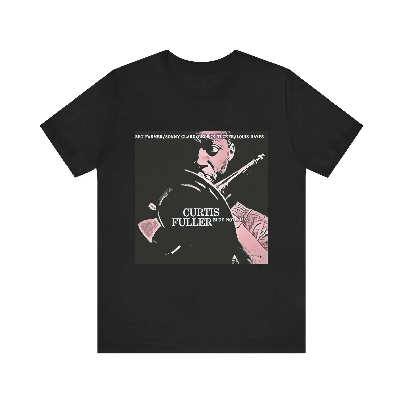 Curtis Fuller Jazz Art  T Shirt Print Crewneck  vintage Washed Slightly Breathable Casual designer clothes Stylish homme Unisex