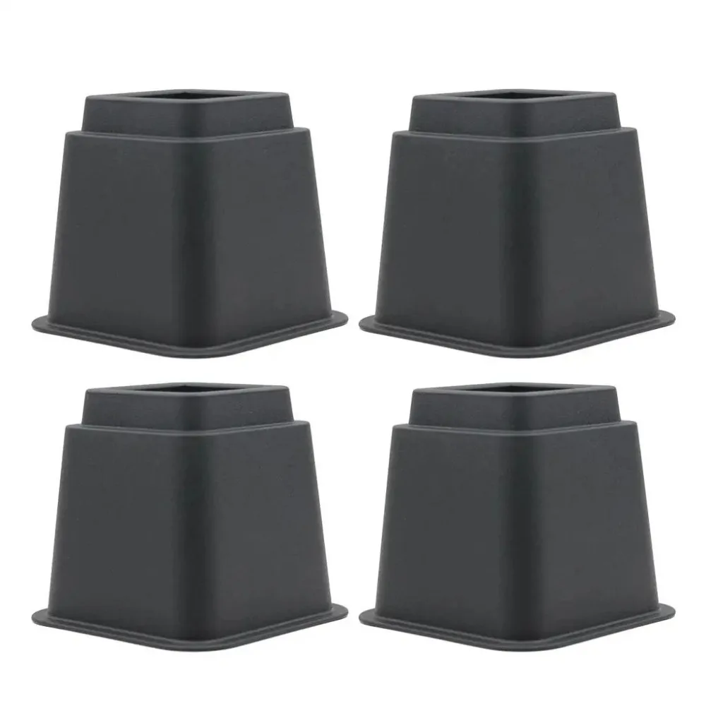 4Pcs Heavy Duty Furniture Leg Risers Shock-Absorbing Adjustable Height Table Lifters Square Pads Non-slip Height Enhancers Sofa