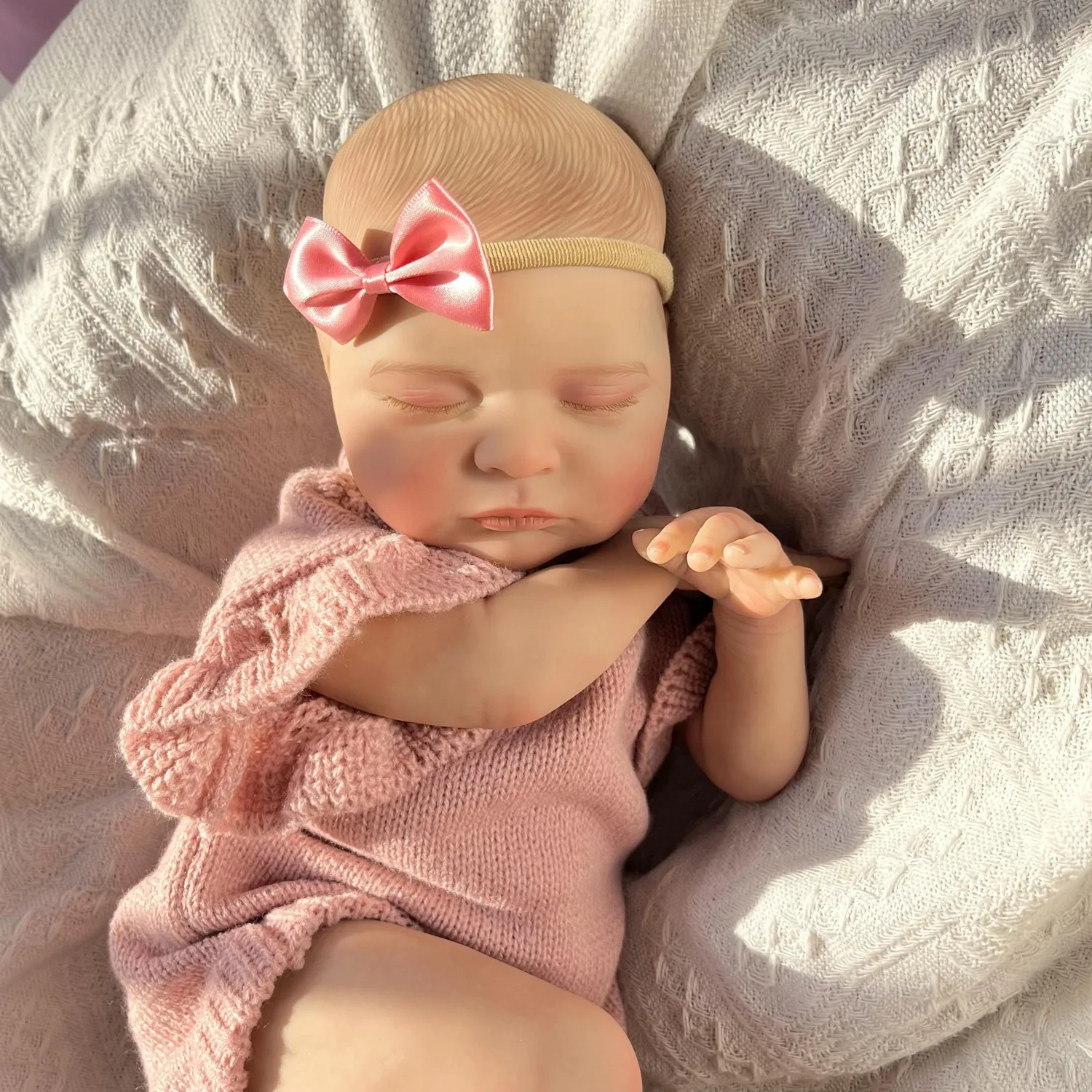 

BZDOLL 50CM Cute Asleep Reborn Baby Doll – 3D Skin with Visible Veins, Vinyl Limbs, Cloth Body, Great for Girls & Kid Art Bebe