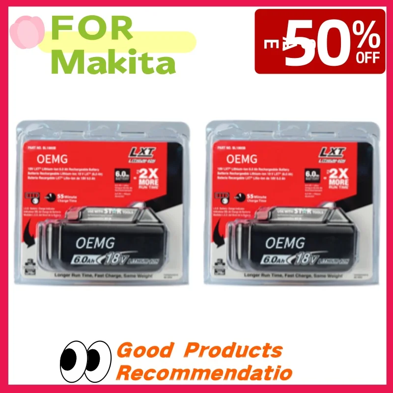 

FOR Makita 18V 6.0Ah LXT Battery: Pro Runtime 18V steady power, 6.0Ah capacity for FOR Makita tools. Star Protection