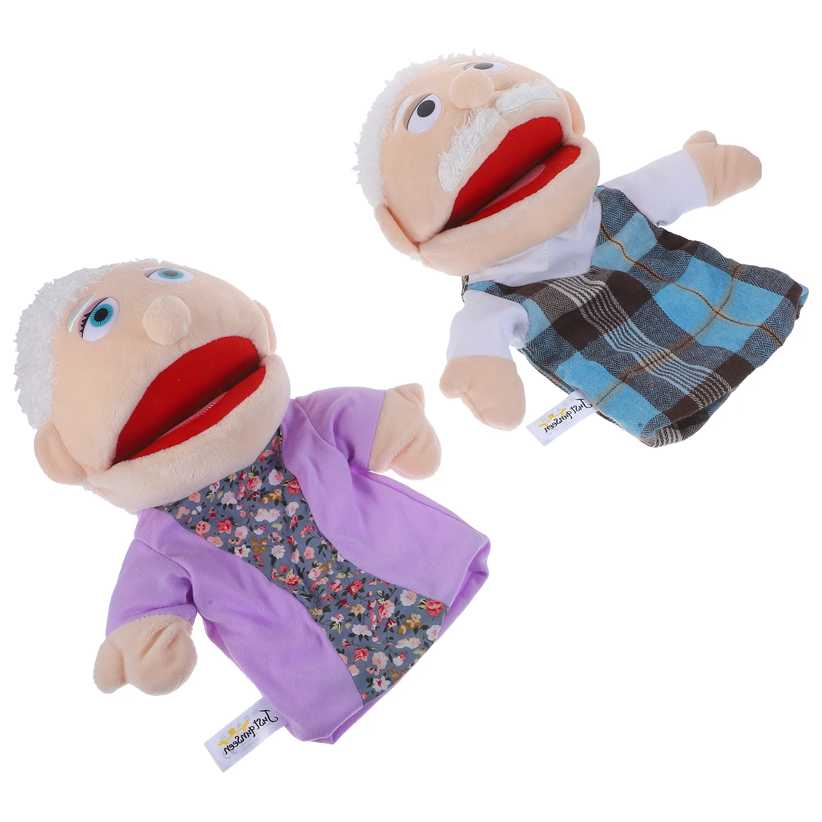 

2 Pcs Character Hand Puppet Children Decorative Figure Toy Manual Educational Cotton Puppets Mother for Adults