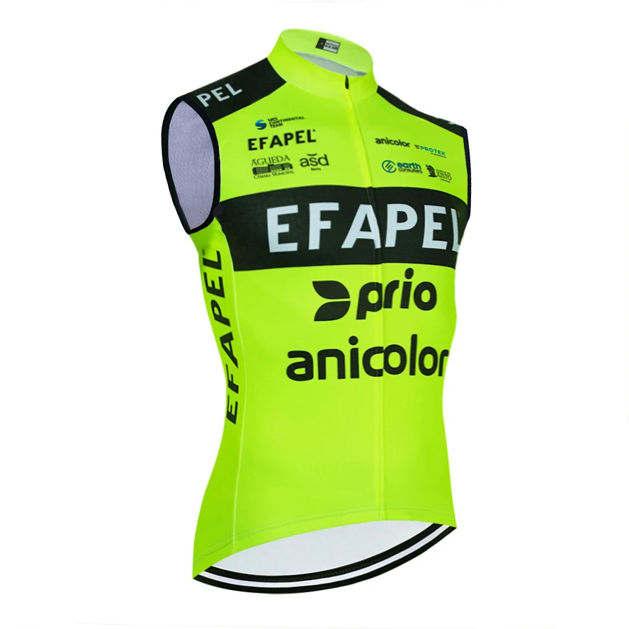 New Fluor Green Cycling Vest Jersey portogallo Team 2024 EFAPEL Bike Windbreaker Men Ropa Ciclismo t-shirt da bicicletta senza maniche