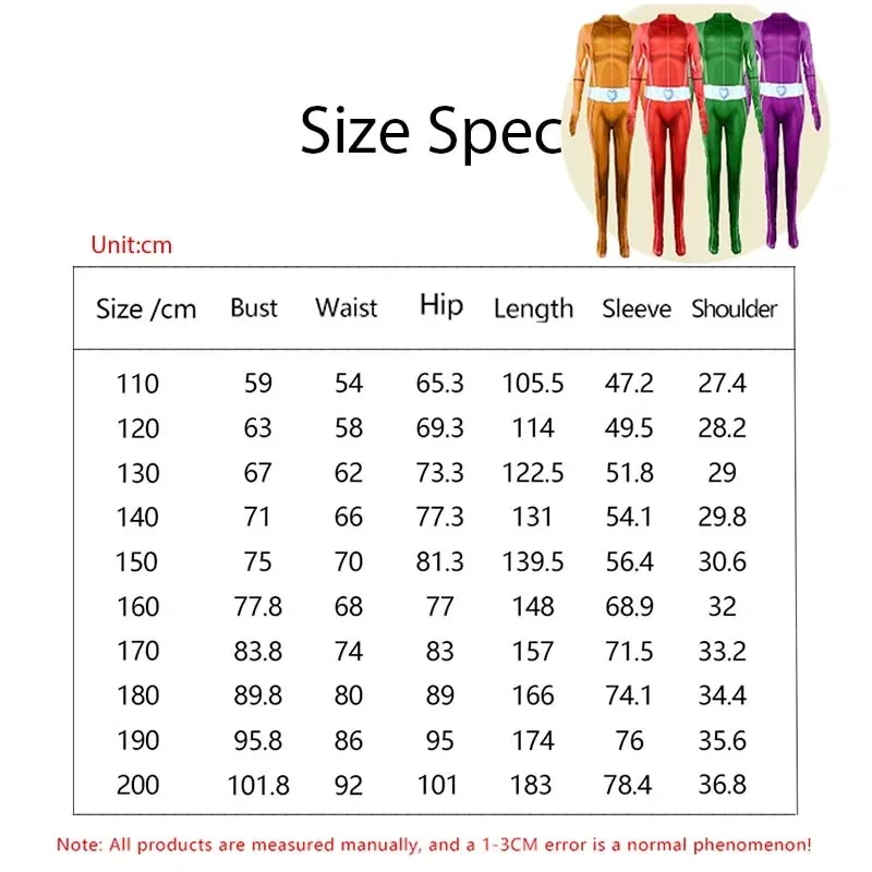 Adult Totally Spies Cosplay Costume Jumpsuit Cartoon Kid Girl Women Zentai Clover Ewing Bodysuit Christmas Alexandra Bff Clo@0Z*