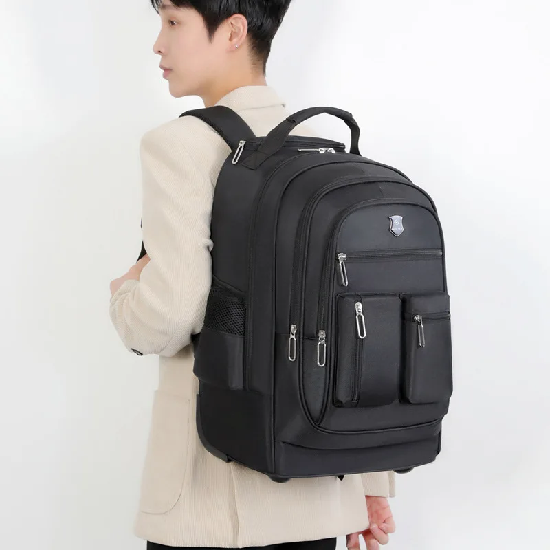 Foreign Trade Pull Rod Backpack Multifunctional Travel Backpack Universal Wheel Travel Short-distance Luggage Bag Student Bags