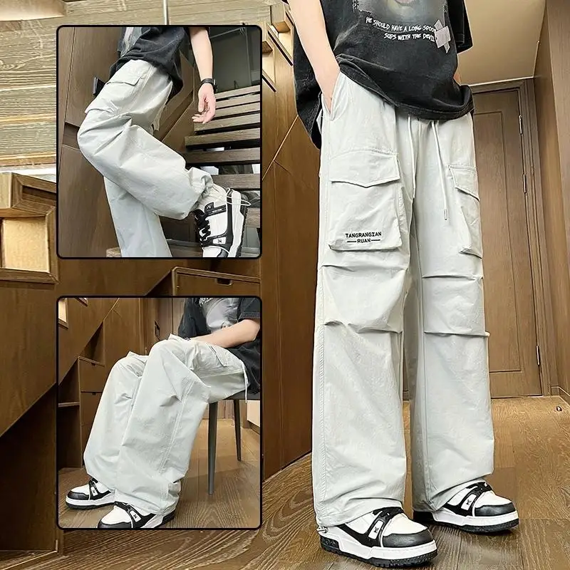 

Youthful Casual Workwear Pants Men's Comfortable Wide Leg Straight Leg Spring Summer Faionable Two-in-One Leisure Trousers