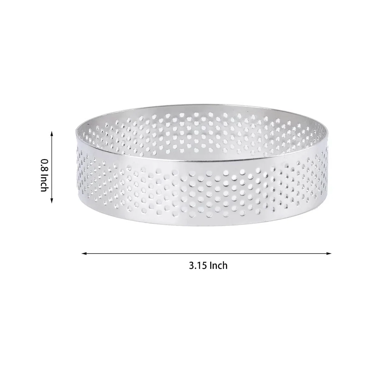 15 Pack Stainless Steel Tart Ring, Heat-Resistant Perforated Cake Mousse Ring, Round Ring Baking Doughnut Tools