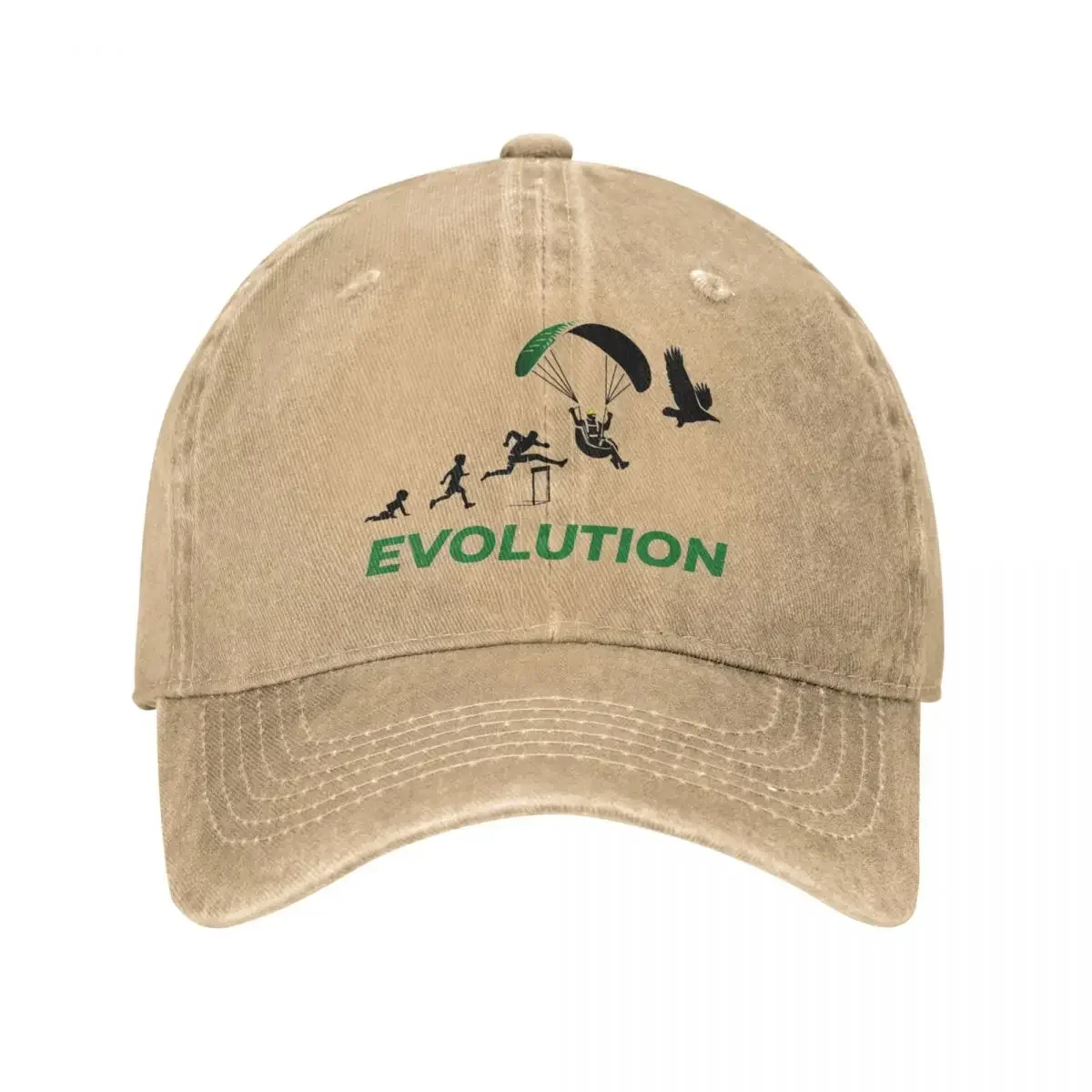 Evolution Paragliding Baseball Caps Distressed Cotton Caps Hat Retro Outdoor All Seasons Travel Unstructured Soft Snapback Hat