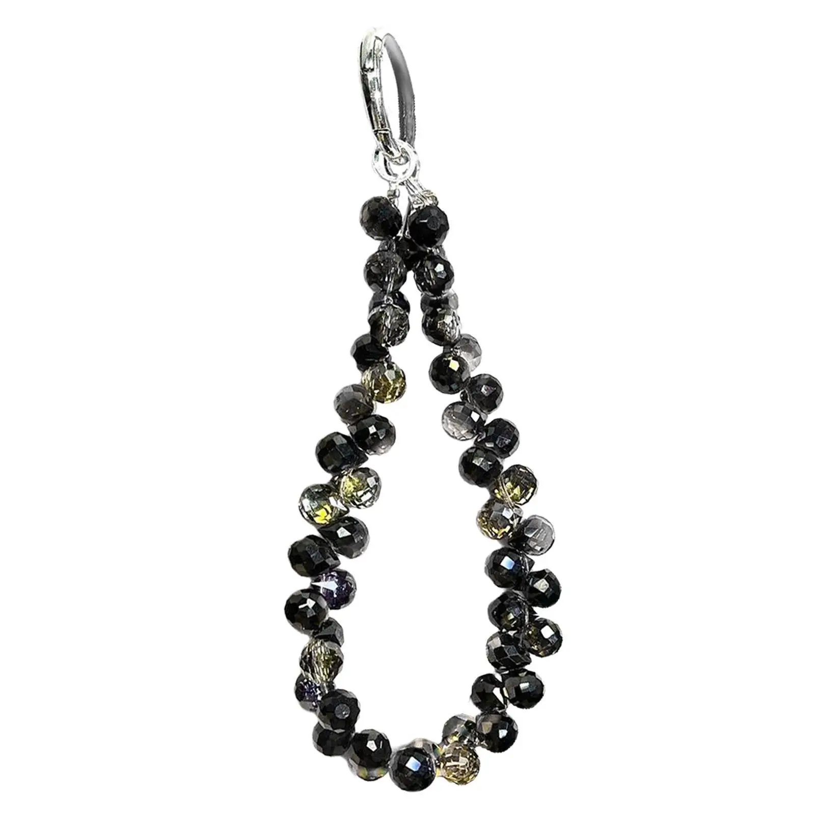 Cute Beaded Glass Keychain Bracelet Wristlet Bangle Chain Key Ring Pendant for Bag Decoration Women Party Favor