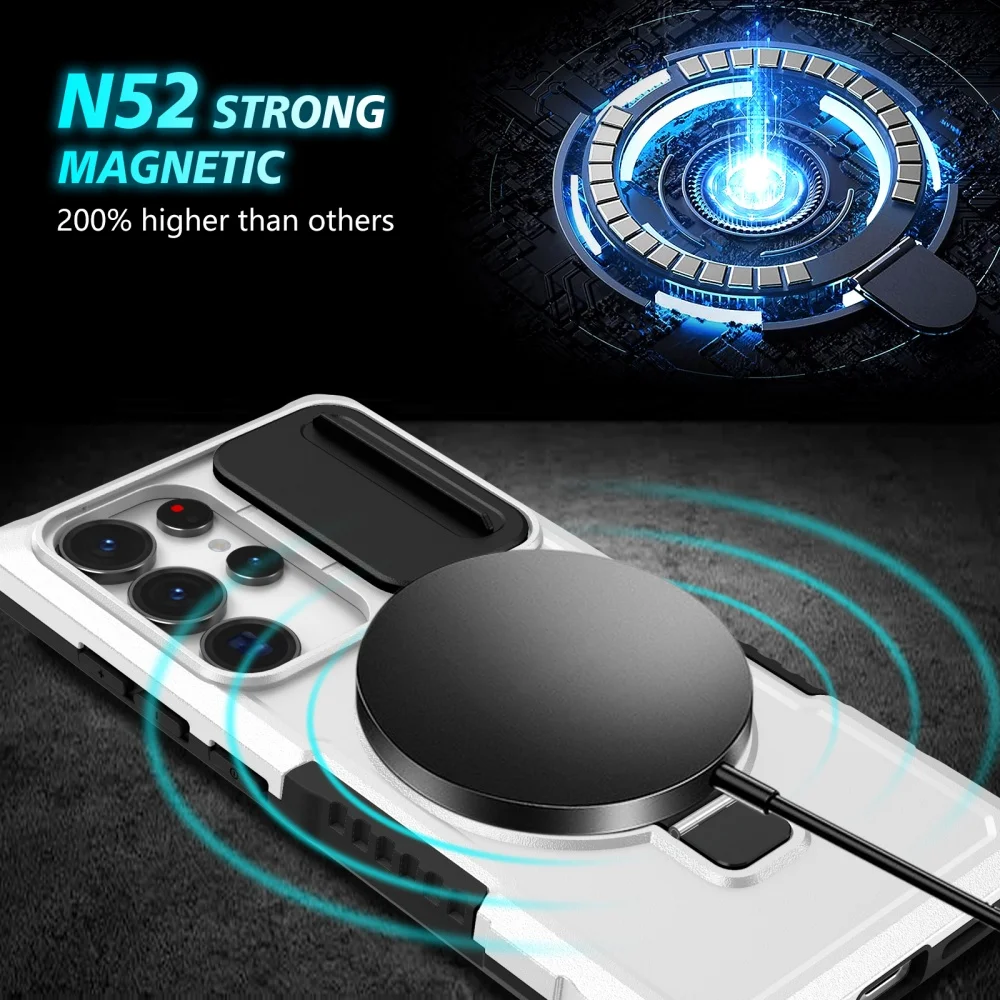 Armor Slide Camera Protector Magnetic Case For Samsung S26 S25 Ultra S24 FE S25 Edge S26 S23 Plus For Magsafe Brackets Funda - view 4