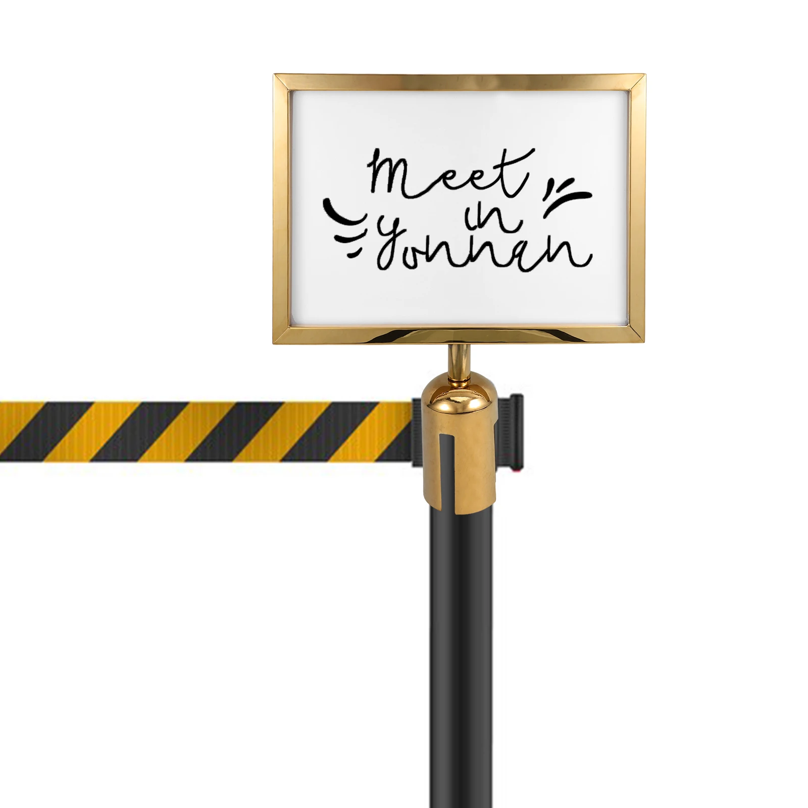 

Stanchion Sign Holder Portrait Top Stand Frame Guardrail Display Holder Tags Poles Signs Landscape Queue Barrier