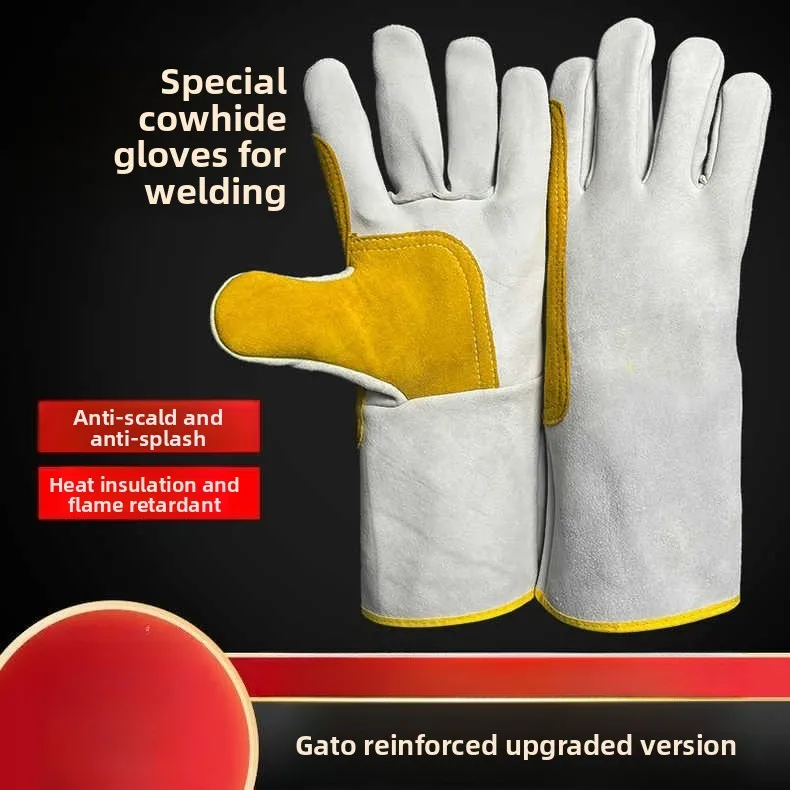 

Cowhide Welding Gloves Anti-scalding and Wear-resistant Soft Leather Welders Special Labor Insurance Construction Site Durable