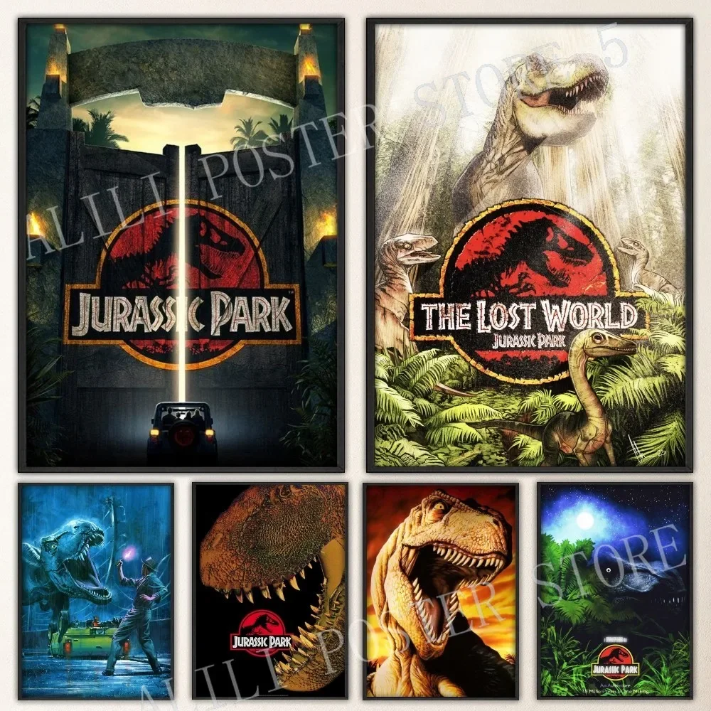 

Movie J-Jurassic Park Poster Vintage Poster Prints Art Home Painting Bathroom Kitchen Bar Accessories Wall Sticker Large Size
