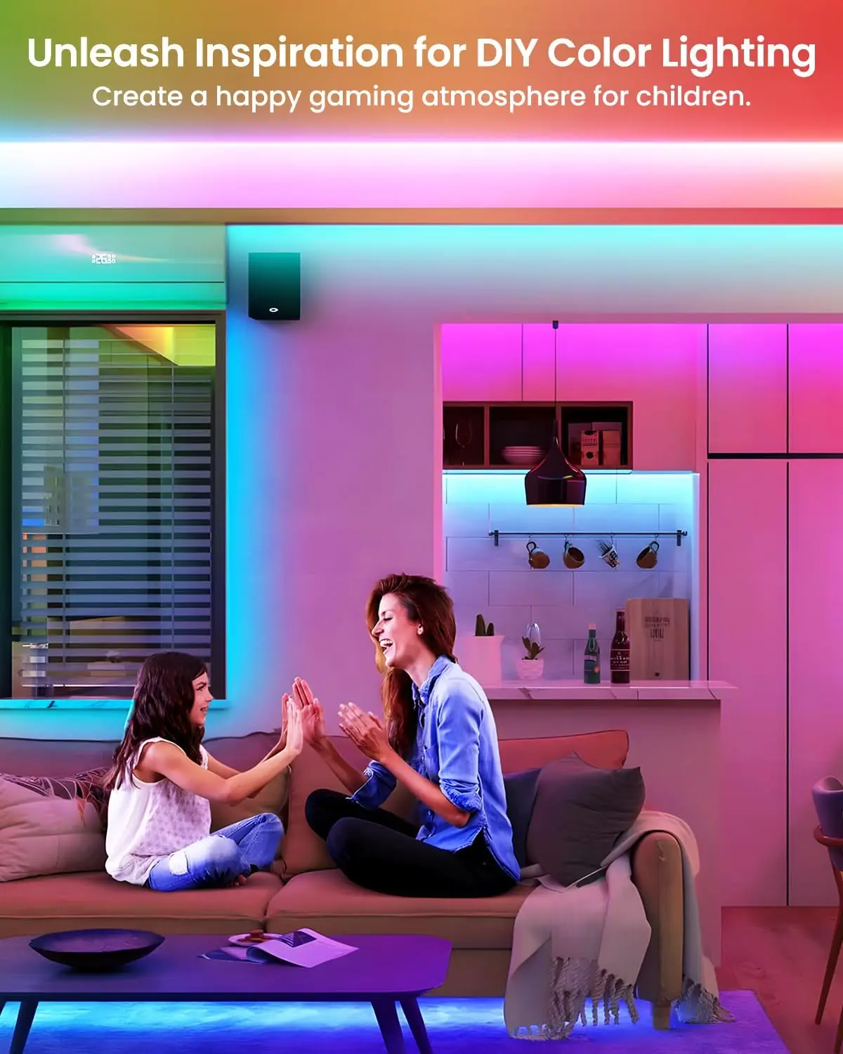 105ft Smart LED Strip Lights, RGBIC Color Changing with App, Remote & Voice Control, Music Sync for Home Decor