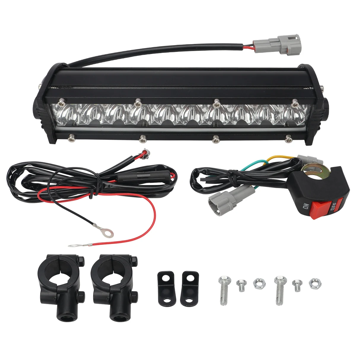 AliExpress KEVANLY 60W Motorcycle LED Headlight Light Bar Kit with Mounting Bracket Switch Wiring For Universal Most 7/8" Handlebar Dirt Pit Bike