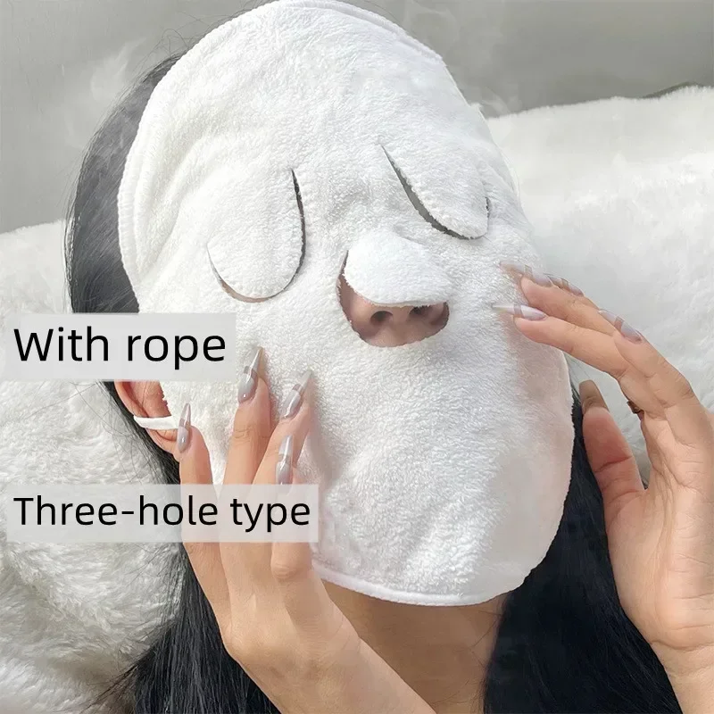 Thickened Compress Facial Towel Moisturizing Hydrating Beauty Salon Cold Hot Compress Mask Thickened Coral Fleece Face Towel