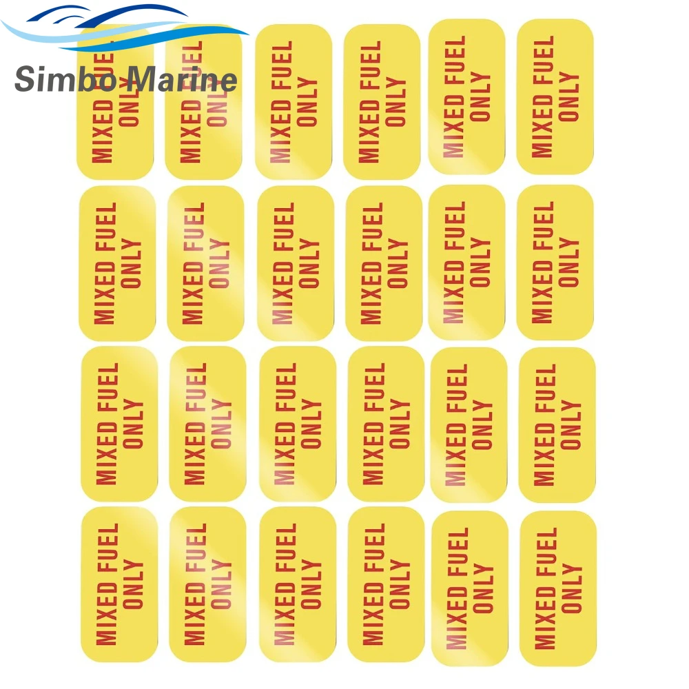 24Pcs 1''X 2'' MIXED FUEL ONLY Sticker Gas Gasoline Oil MIX RACE Can Trimmer Lawn Yard 1''X 2''