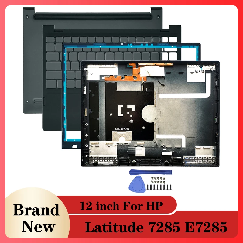 

NEW Laptop LCD Back Cover/Front Bezel/Palmrest/Bottom Case For DELL Latitude 7285 E7285 2-IN-1 Notebook Computer Case